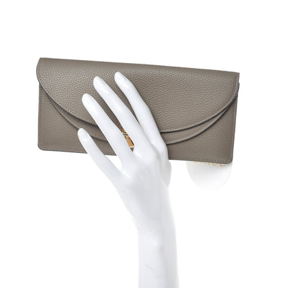 Chloe Calfskin Georgia Flap Wallet Motty Grey 2 of 7