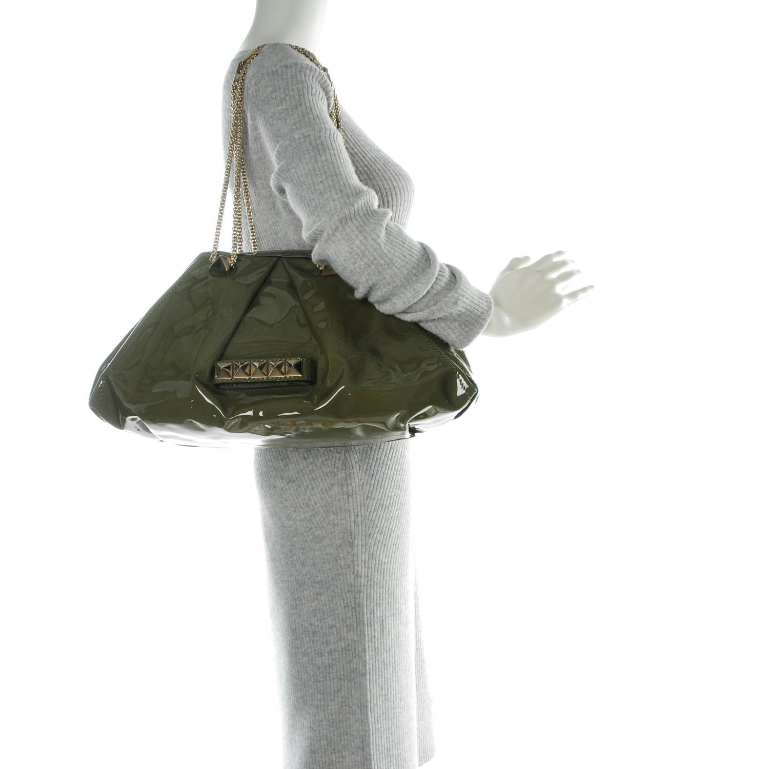 Valentino Garavani Patent Va Va Voom Shoulder Bag Vert 2 of 6