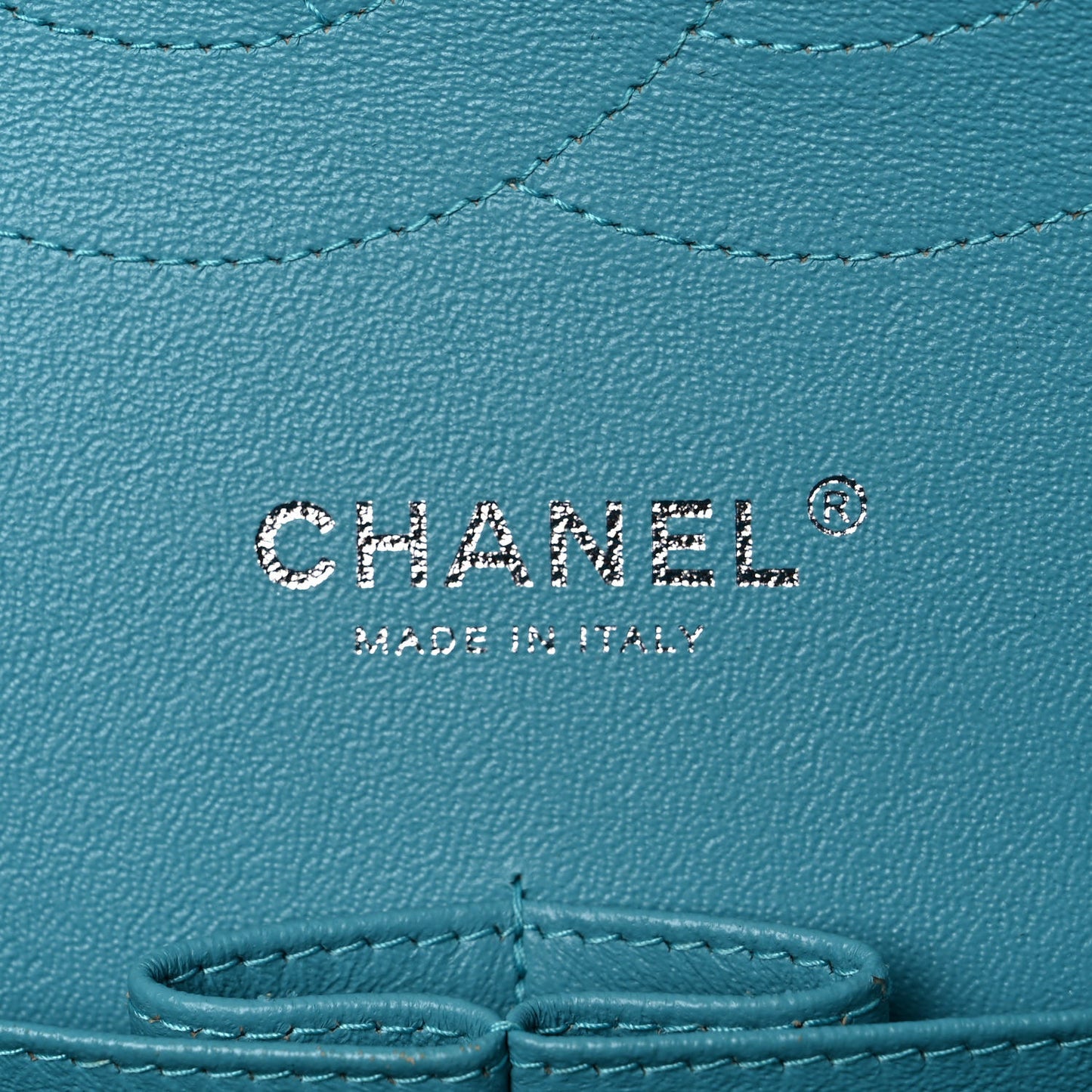 Lambskin Quilted Jumbo Double Flap Turquoise