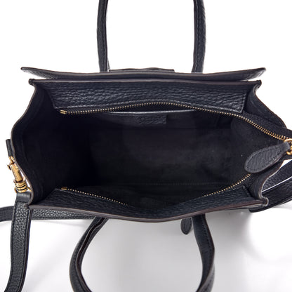 Celine Drummed Calfskin Nano Luggage Midnight 7 of 9