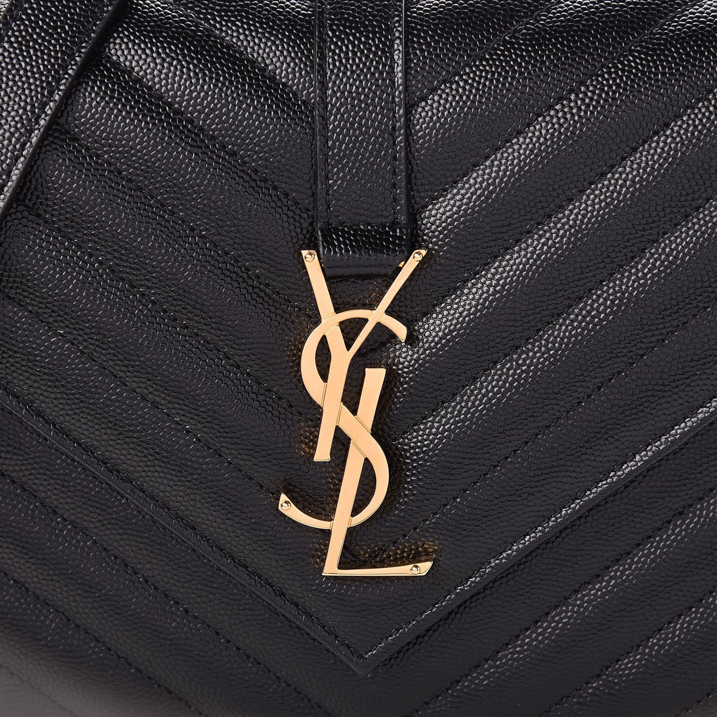Grain De Poudre Matelasse Chevron Medium Monogram Satchel Black