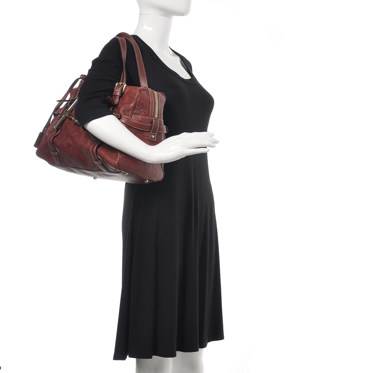 Guccissima 85th Anniversary Large Boston Rusty Red