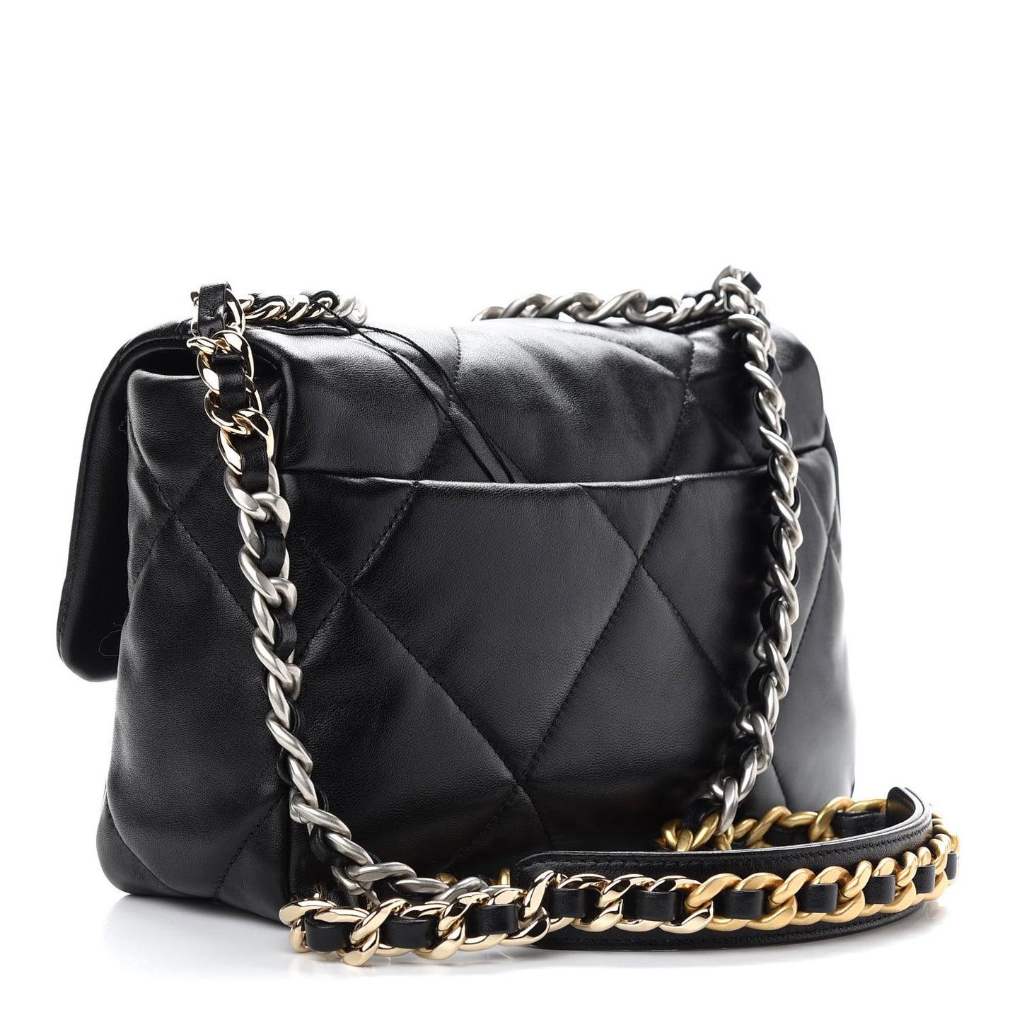 Lambskin Quilted Medium Chanel 19 Flap Black