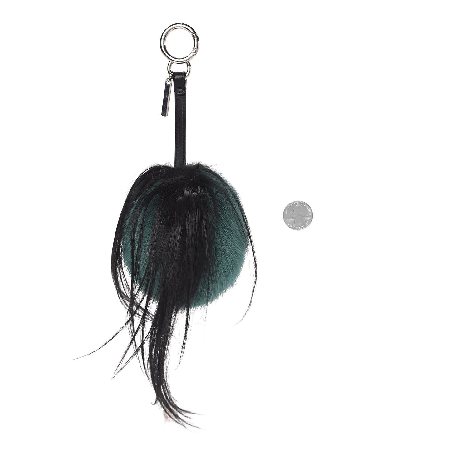 Mink Goat Fur QuTweet Cucaoo Bag Bug Charm Green White
