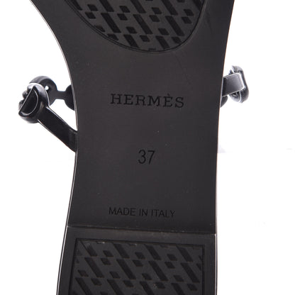 Hermes Rubber Chaine d'Ancre Rivage Sandals 37 Black 6 of 9