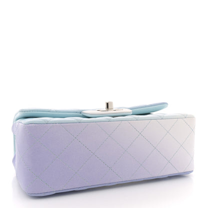 Chanel Perforated Lambskin Quilted Mini Rectangular Flap Light Blue Light Purple White 4 of 11