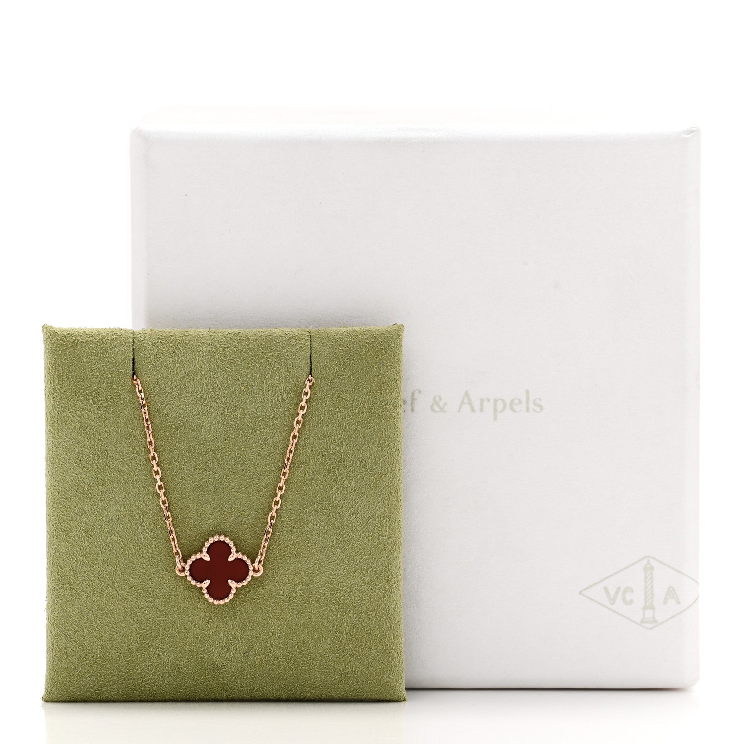 Van Cleef & Arpels 18K Rose Gold Carnelian Sweet Alhambra Bracelet 5 of 5