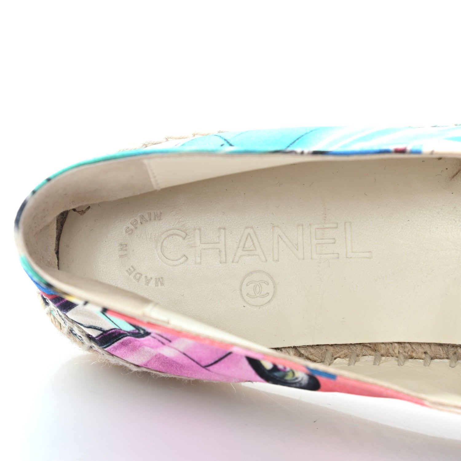 Chanel Fabric Patent CC Espadrilles Multicolor 38 Black 7 of 12
