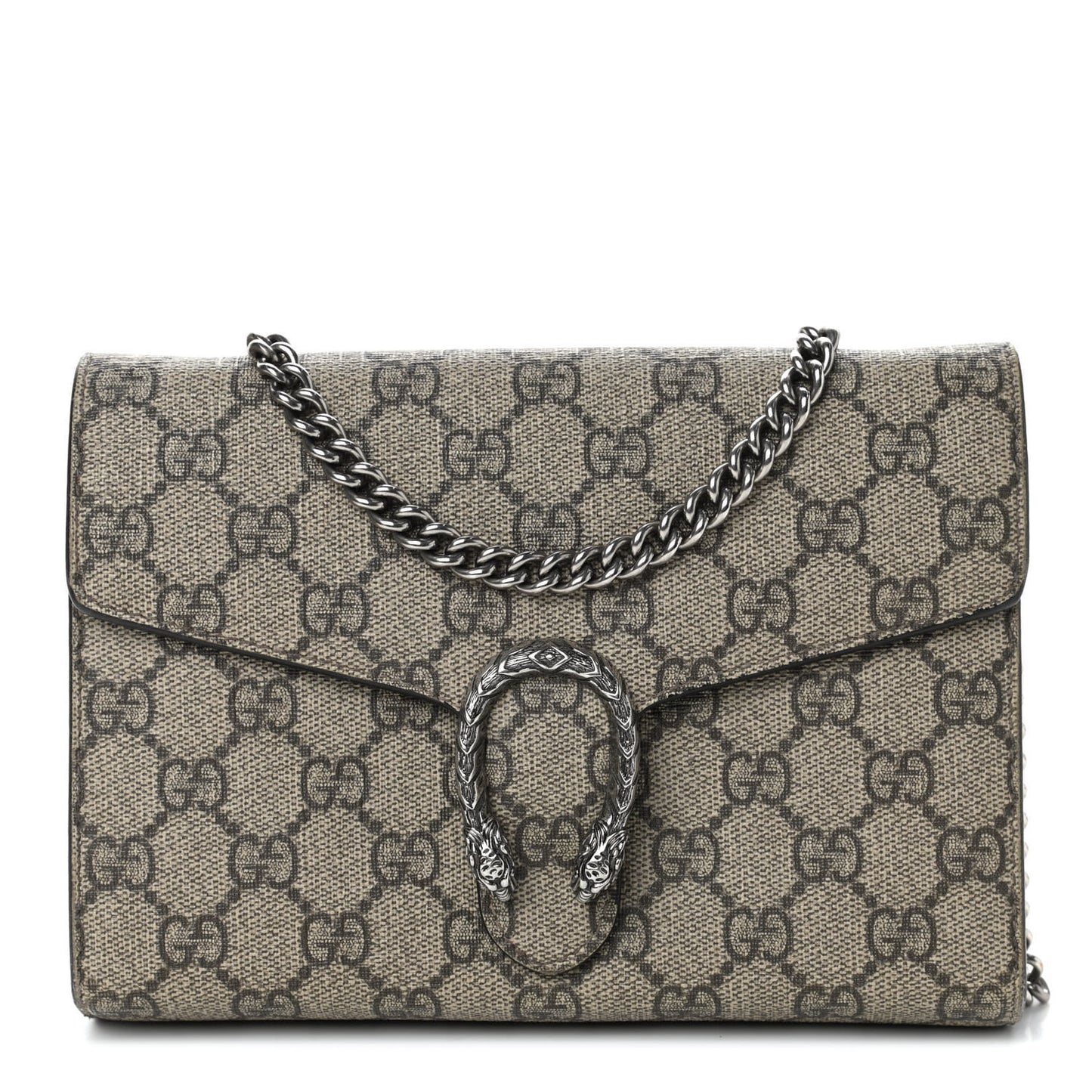 GG Supreme Monogram Mini Dionysus Chain Wallet Beige Taupe