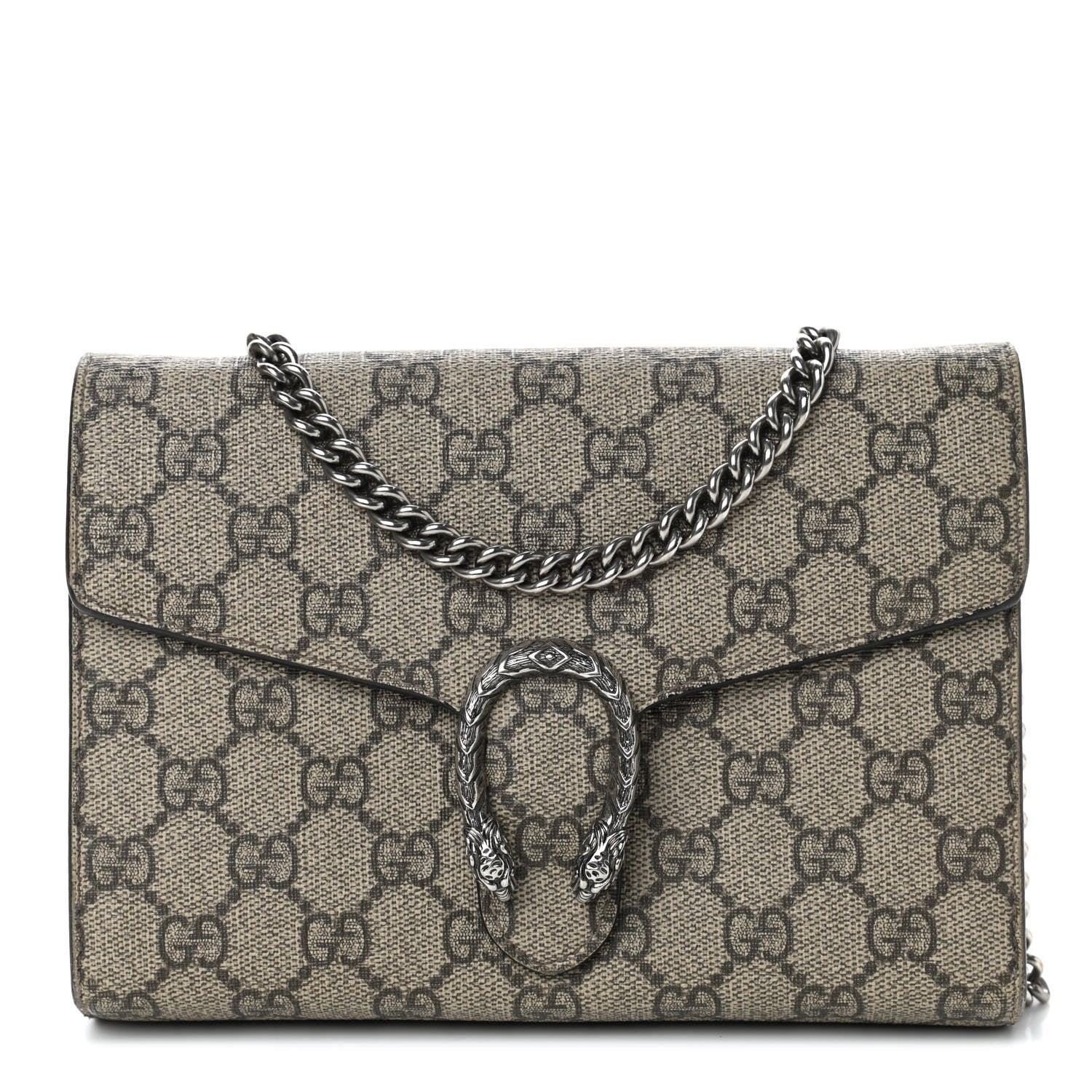 Gucci GG Supreme Monogram Mini Dionysus Chain Wallet Beige Taupe 1 of 7