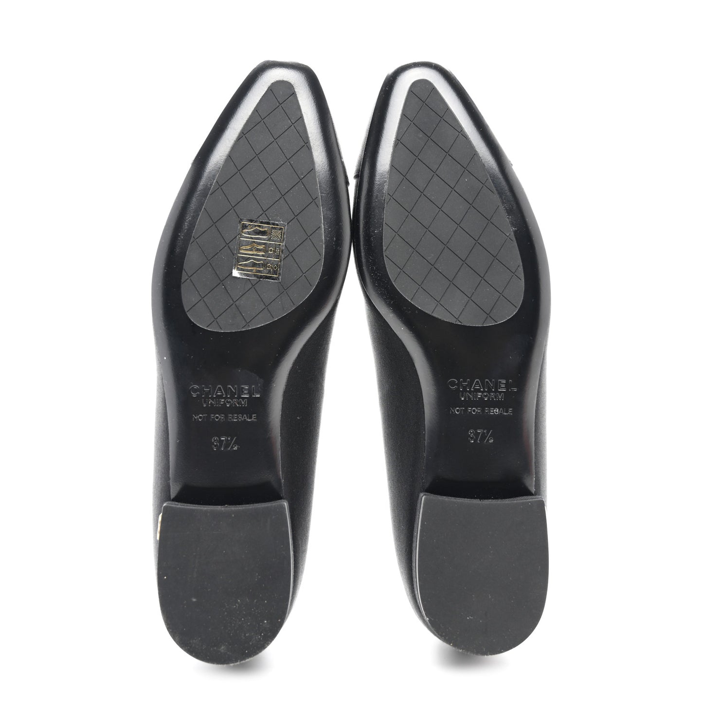Grosgrain Cap Toe Uniform Ballerina Flats 37.5 Black