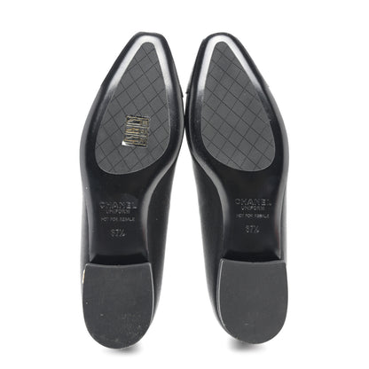 Chanel Grosgrain Cap Toe Uniform Ballerina Flats 37.5 Black 5 of 9