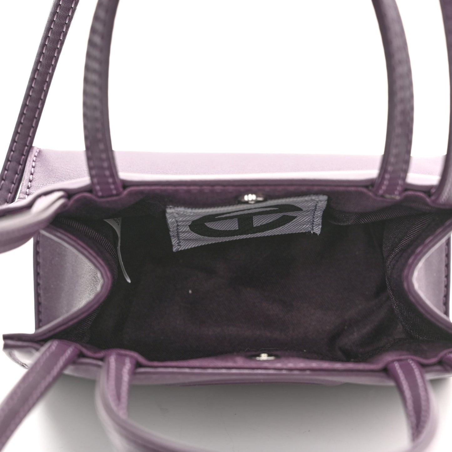 Vegan Leather Small Shopping Bag Eggplant