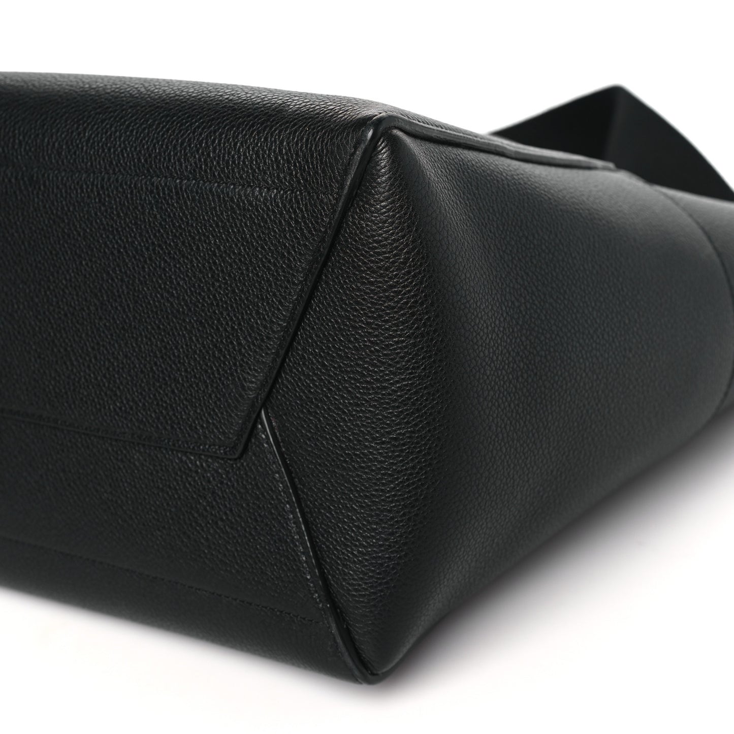 Soft Grained Calfskin Sangle Bucket Bag Black