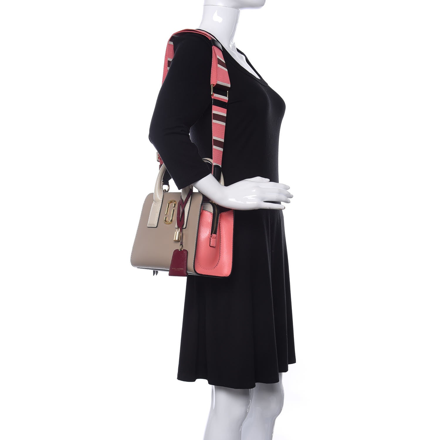 Marc Jacobs Saffiano Color Block Little Big Shot Tote Light Slate 2 of 10