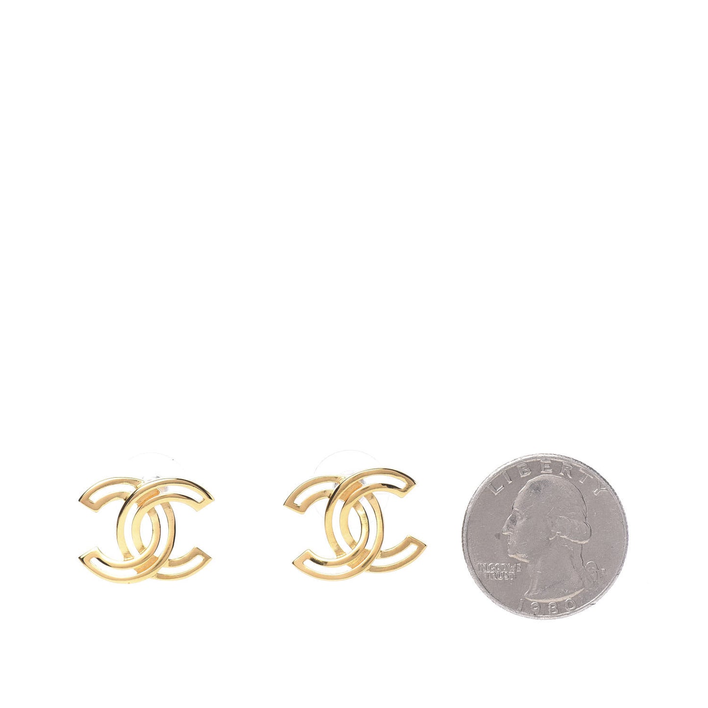 Metal Obazine CC Earrings Gold