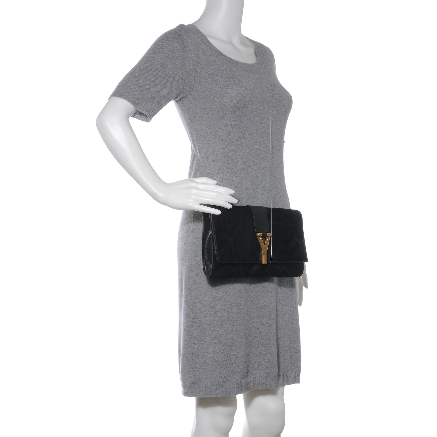Calf Hair and Leather ChYc Clutch Black