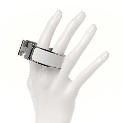 Hermes Enamel Wide Clic Clac H Bracelet PM White 2 of 4