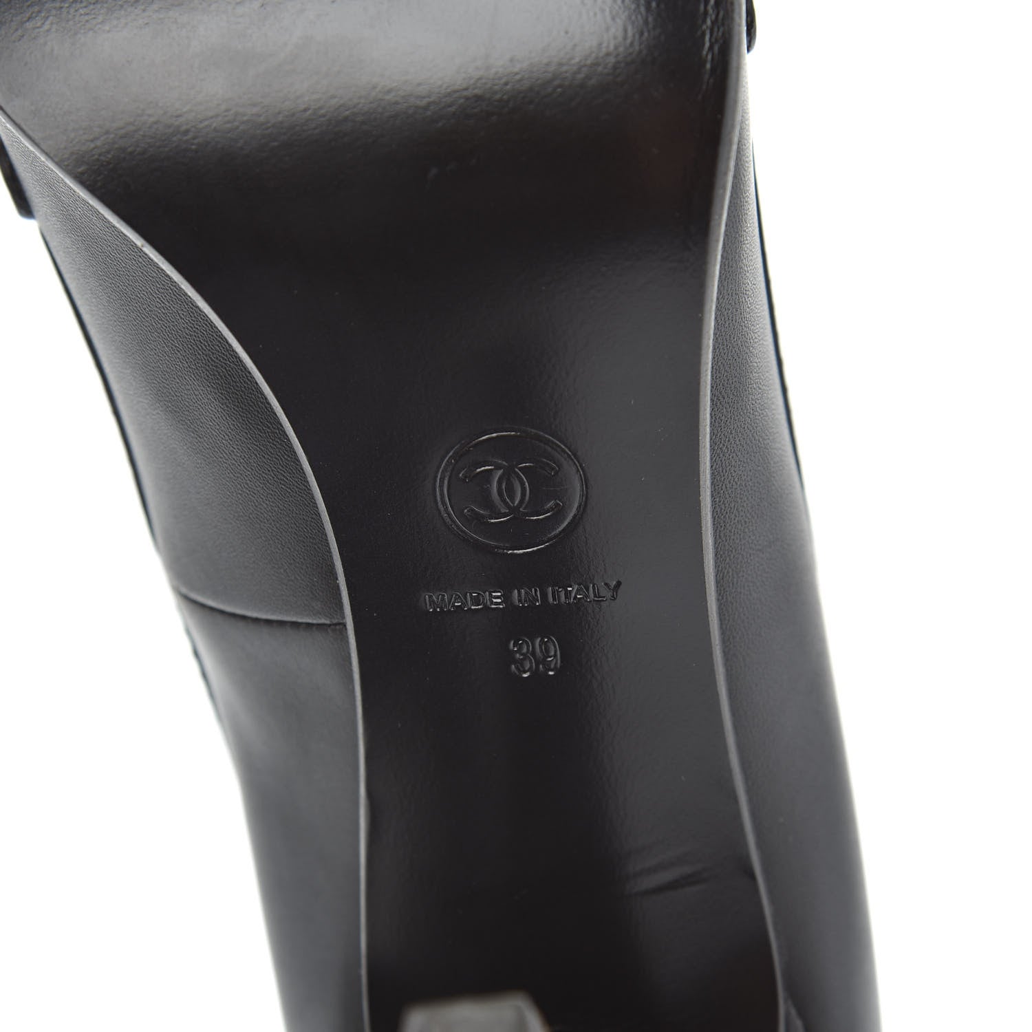 Chanel Calfskin Buckle Pumps 39 Black 6 of 11