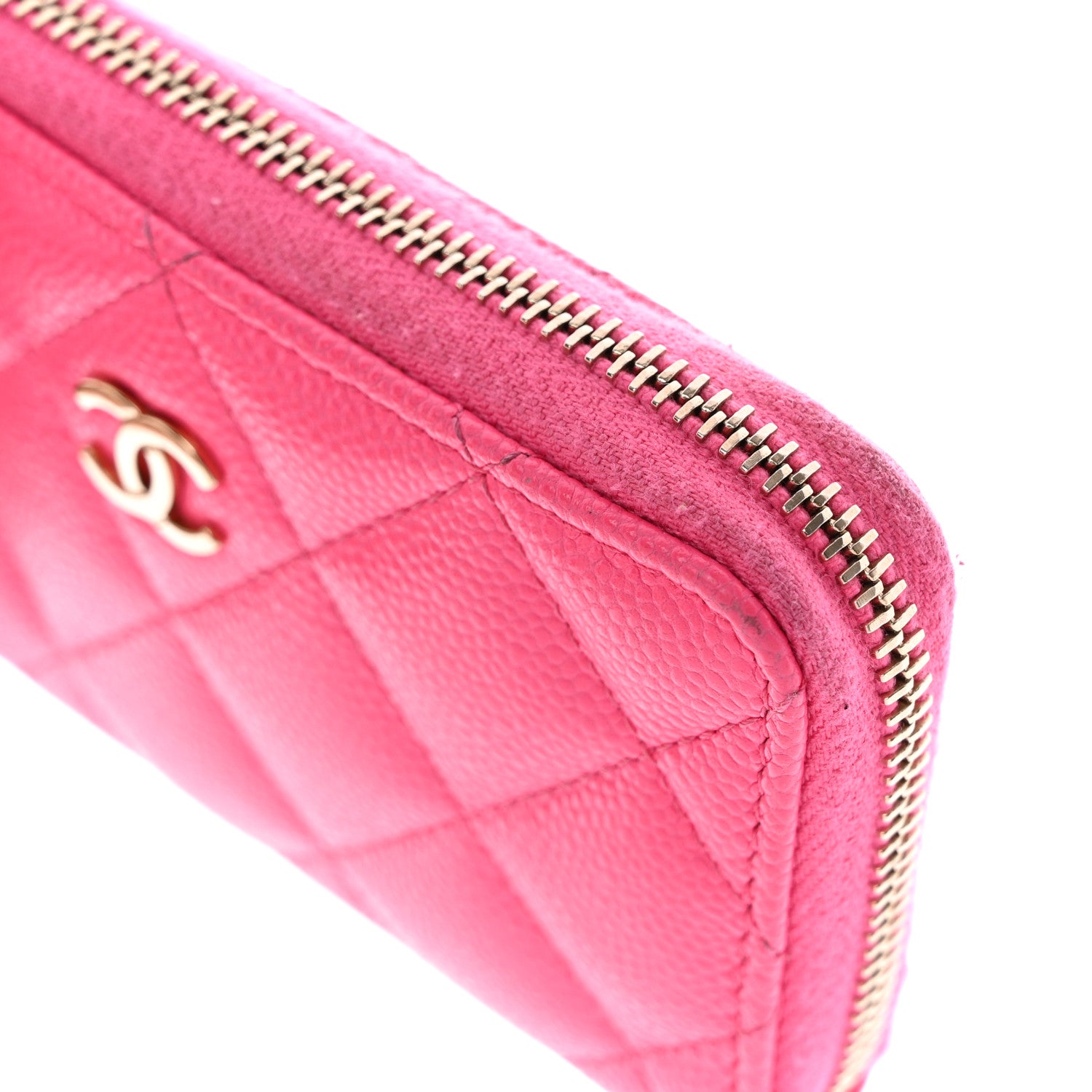 Chanel Caviar Quilted Zipped Key Holder Case Pink 11 of 12