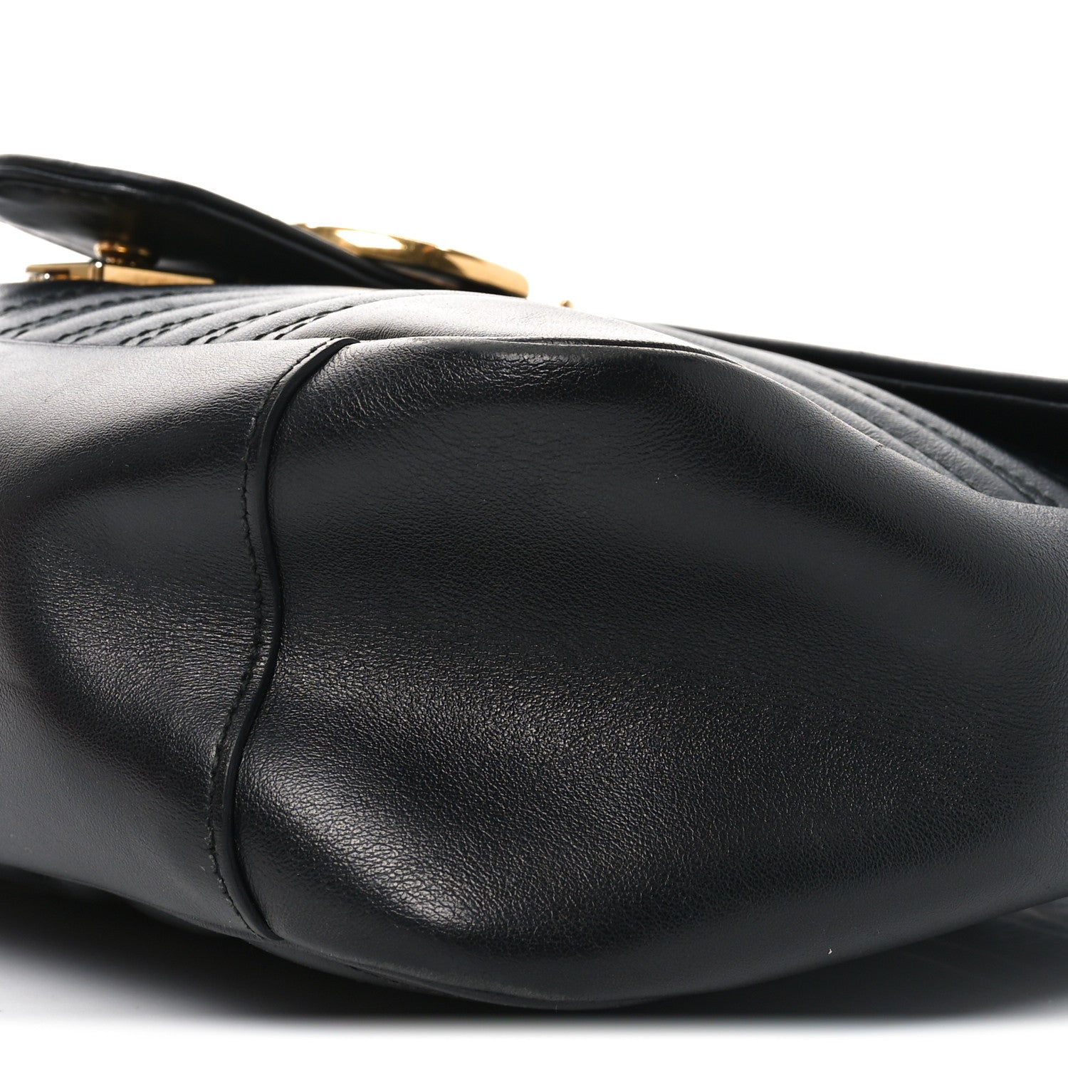 Gucci Calfskin Matelasse Large GG Marmont Shoulder Bag Black 10 of 10