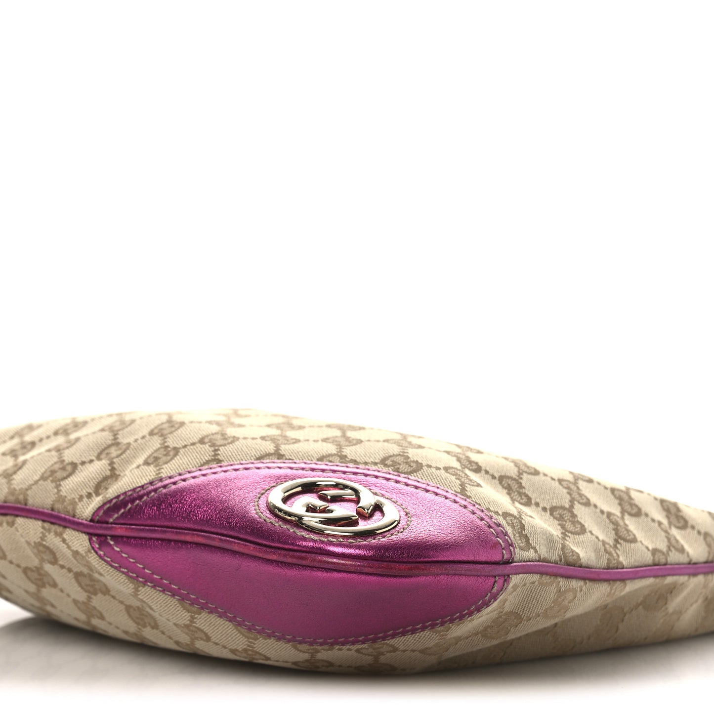 Metallic Calfskin Monogram Medium New Britt Hobo  Pink