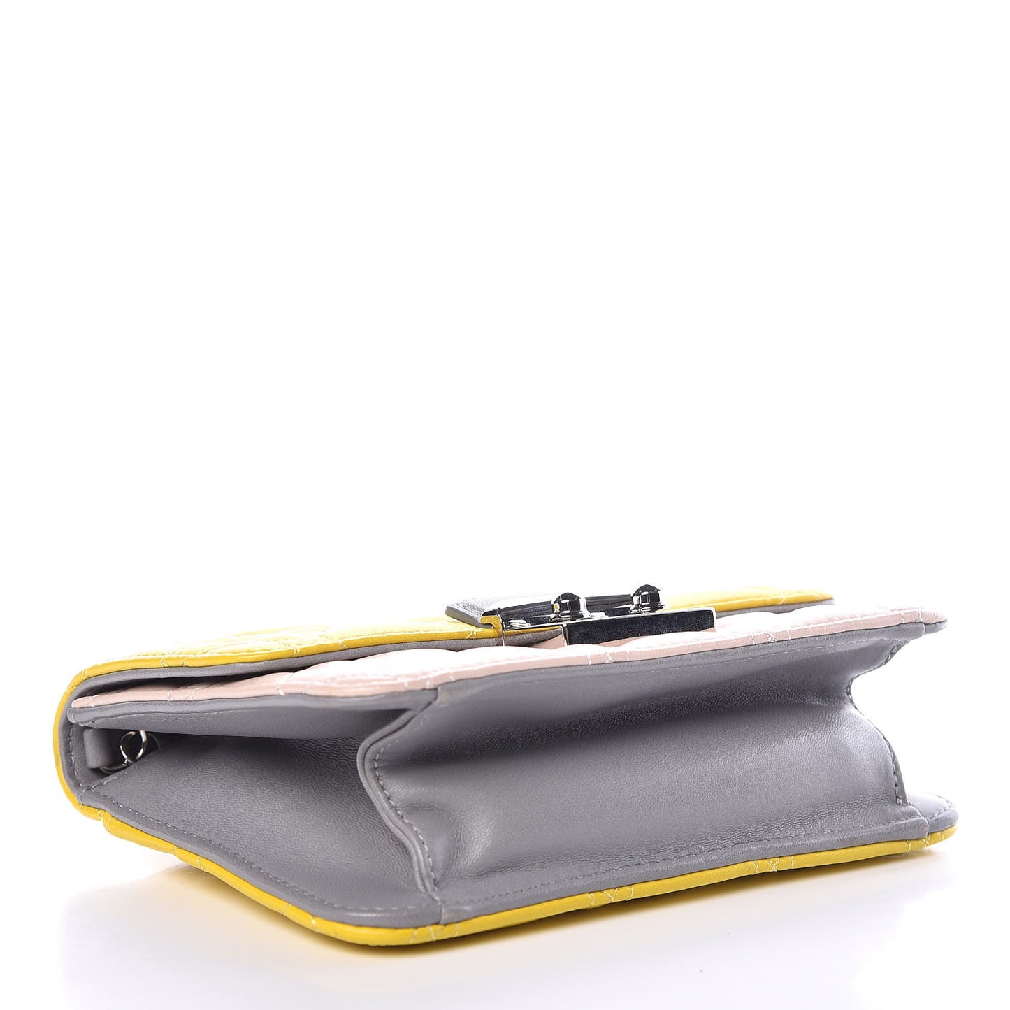 Lambskin Cannage Tri-Color Mini Miss Dior Promenade Pouch Jaune Vif