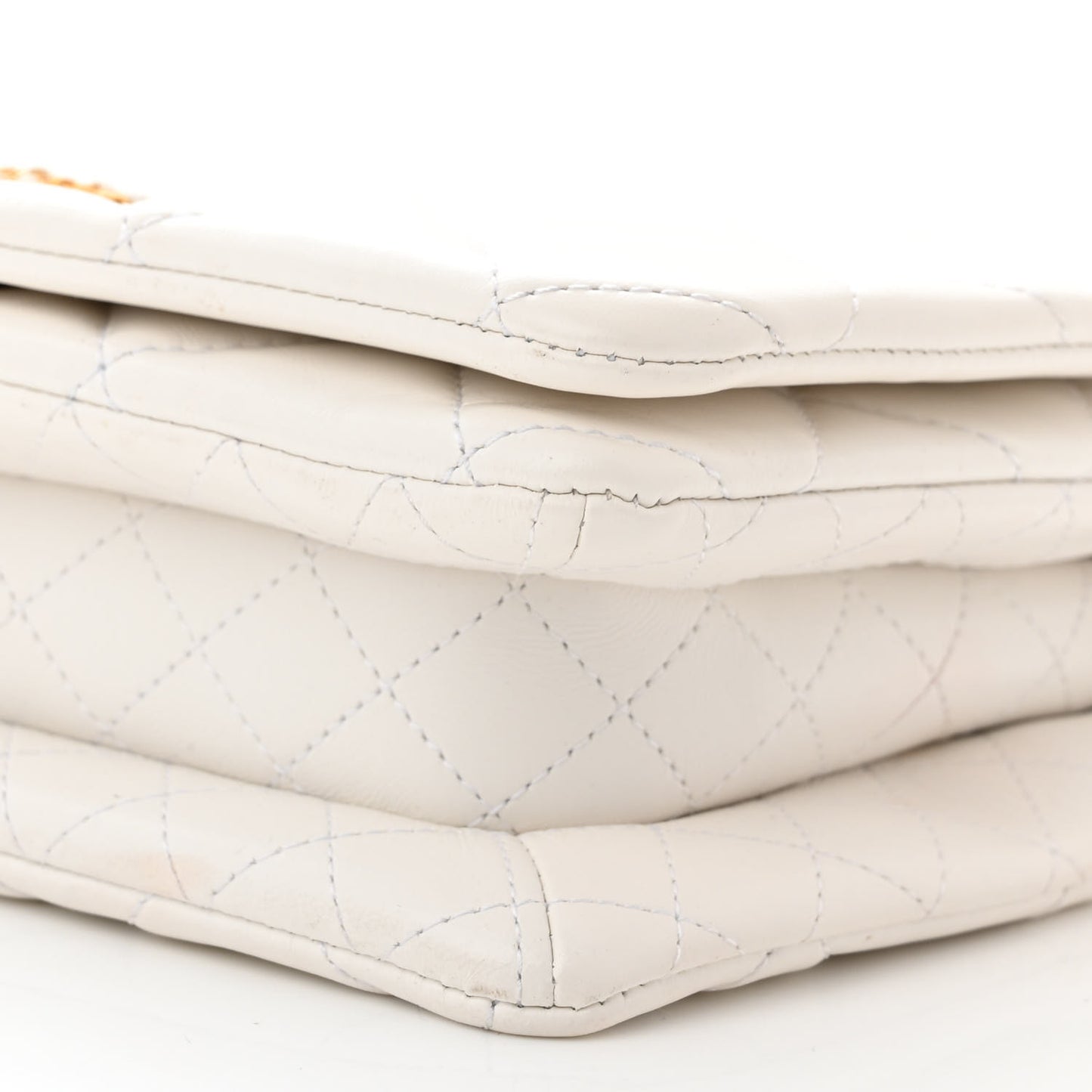 Lambskin Quilted On And On Small Chain Flap White