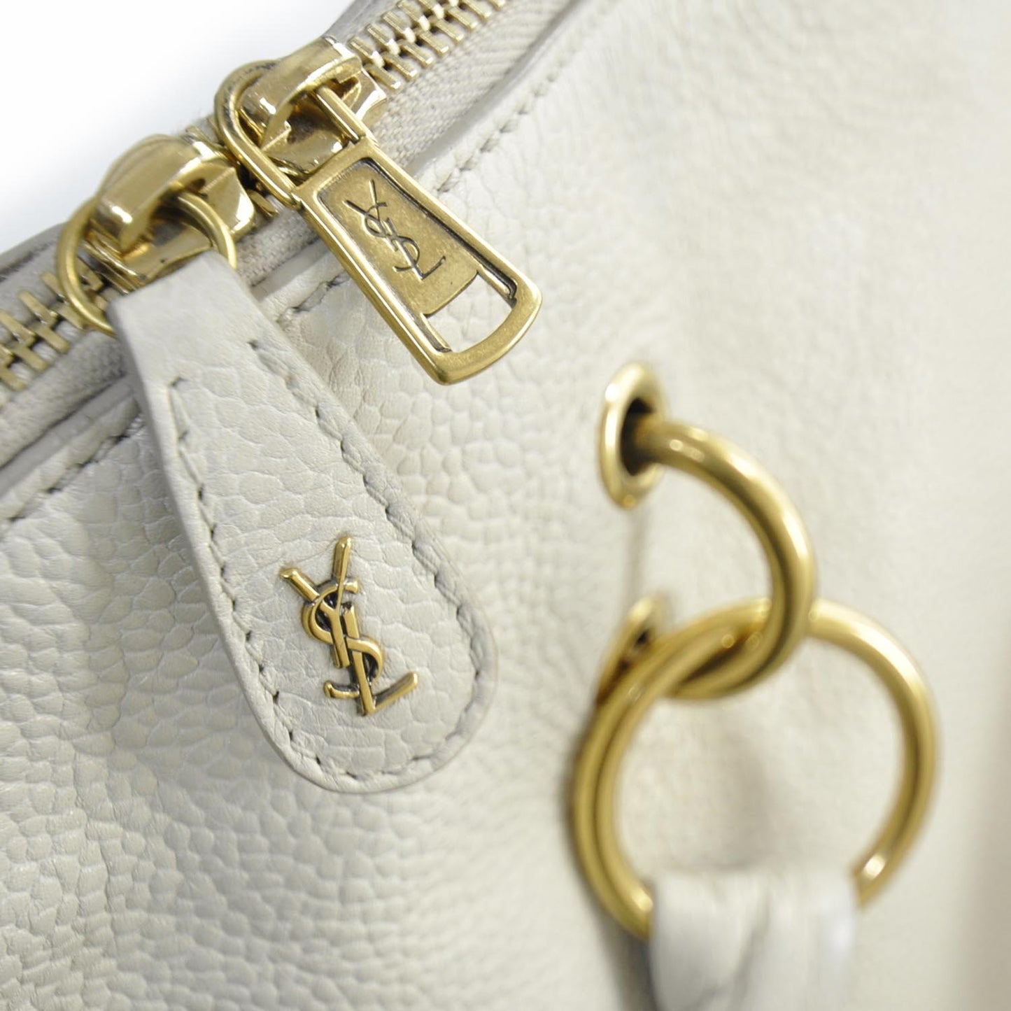 Leather Large Calypso Tote Ivory