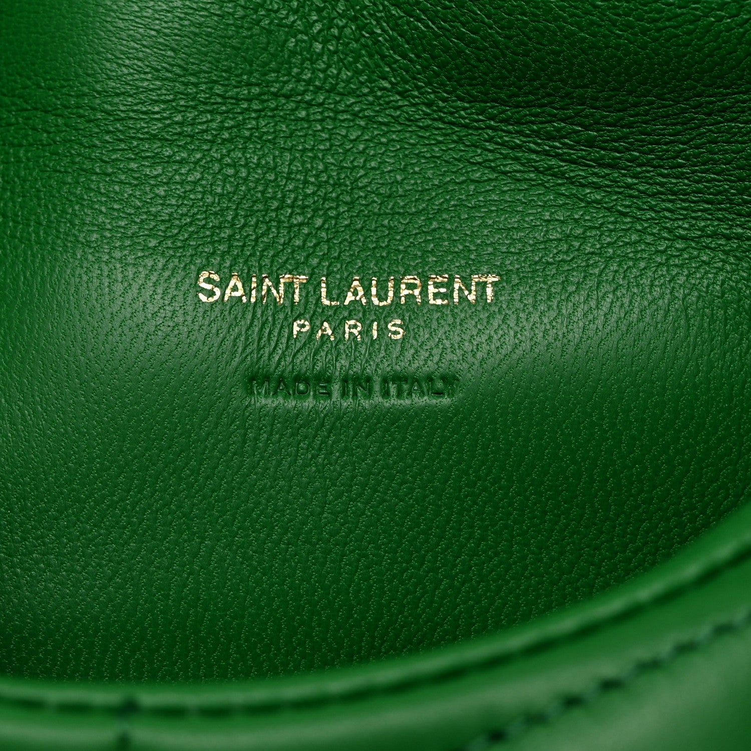 Saint Laurent Lambskin Monogram Loulou Puffer Pouch Clutch New Vert 7 of 8