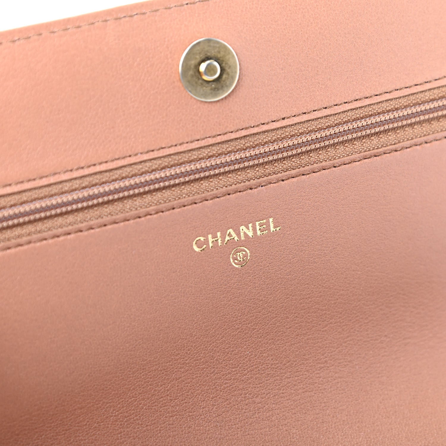 Chanel Lambskin Quilted Chanel 19 Wallet On Chain WOC Brown 8 of 10