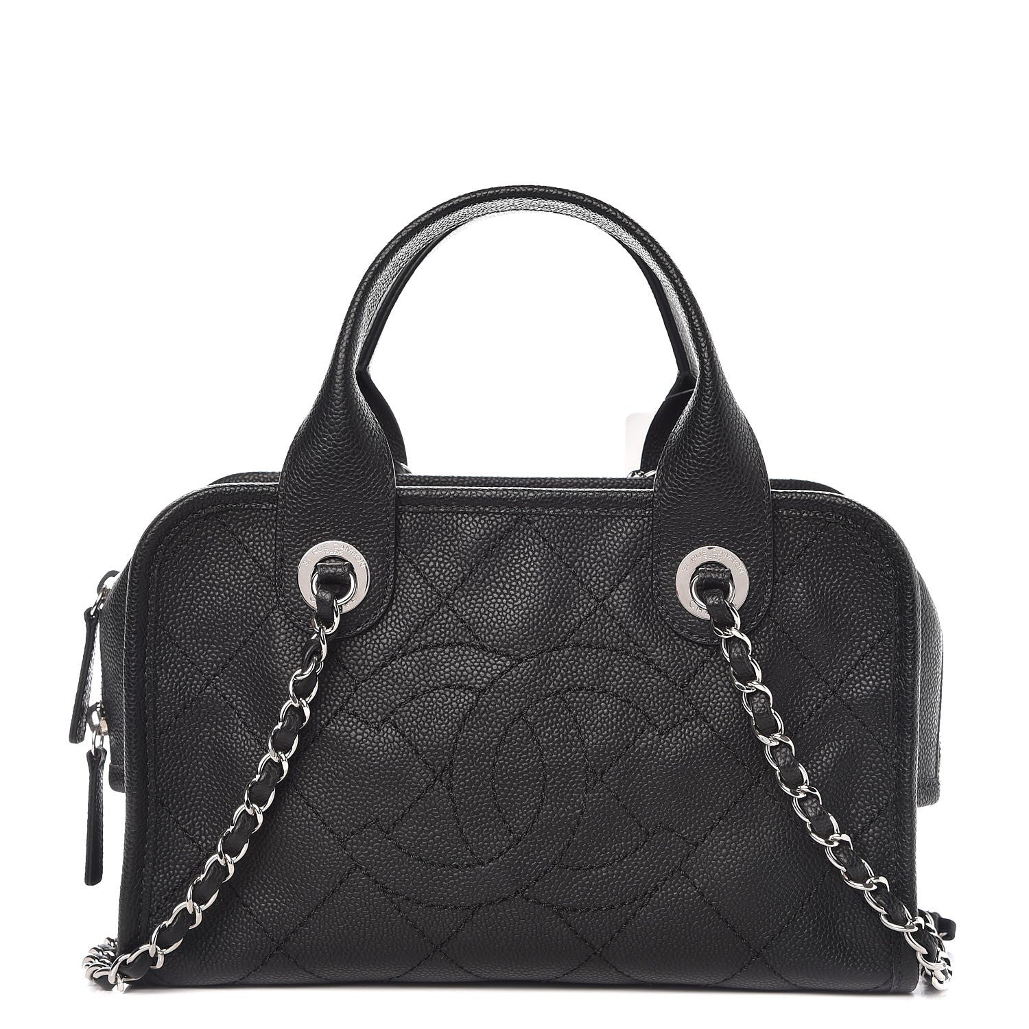 Chanel Caviar Quilted Small Deauville Bowling Bag Black 1 of 8