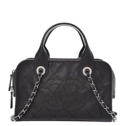 Chanel Caviar Quilted Small Deauville Bowling Bag Black 1 of 8