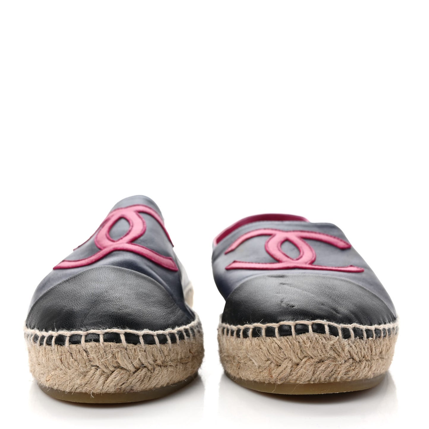 Lambskin CC Espadrilles 42 Navy Fuchsia Black