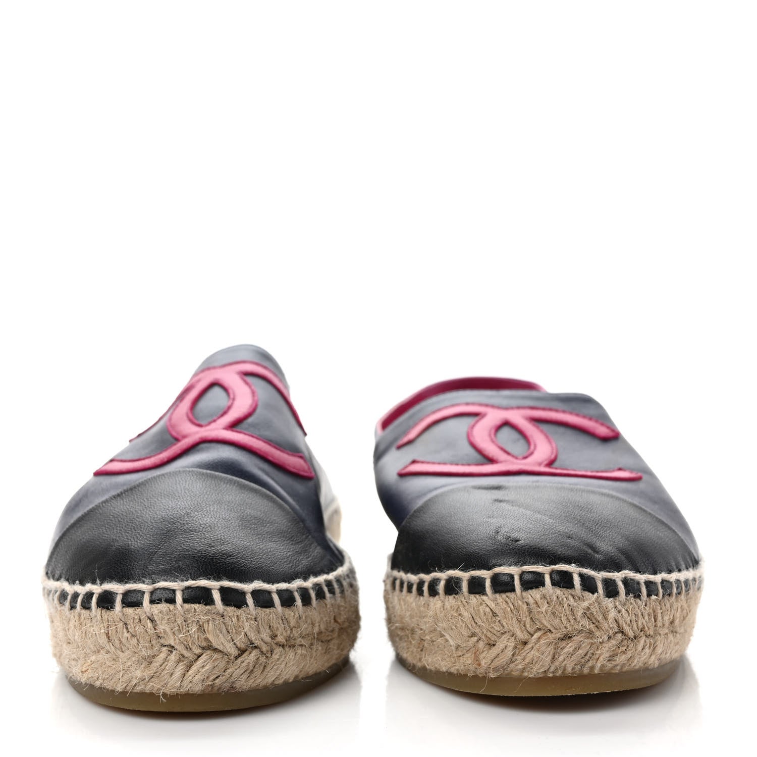 Chanel Lambskin CC Espadrilles 42 Navy Fuchsia Black 2 of 9