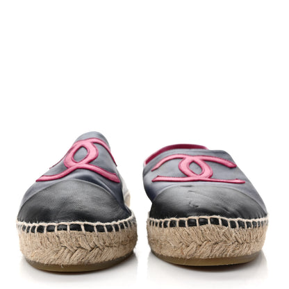 Chanel Lambskin CC Espadrilles 42 Navy Fuchsia Black 2 of 9