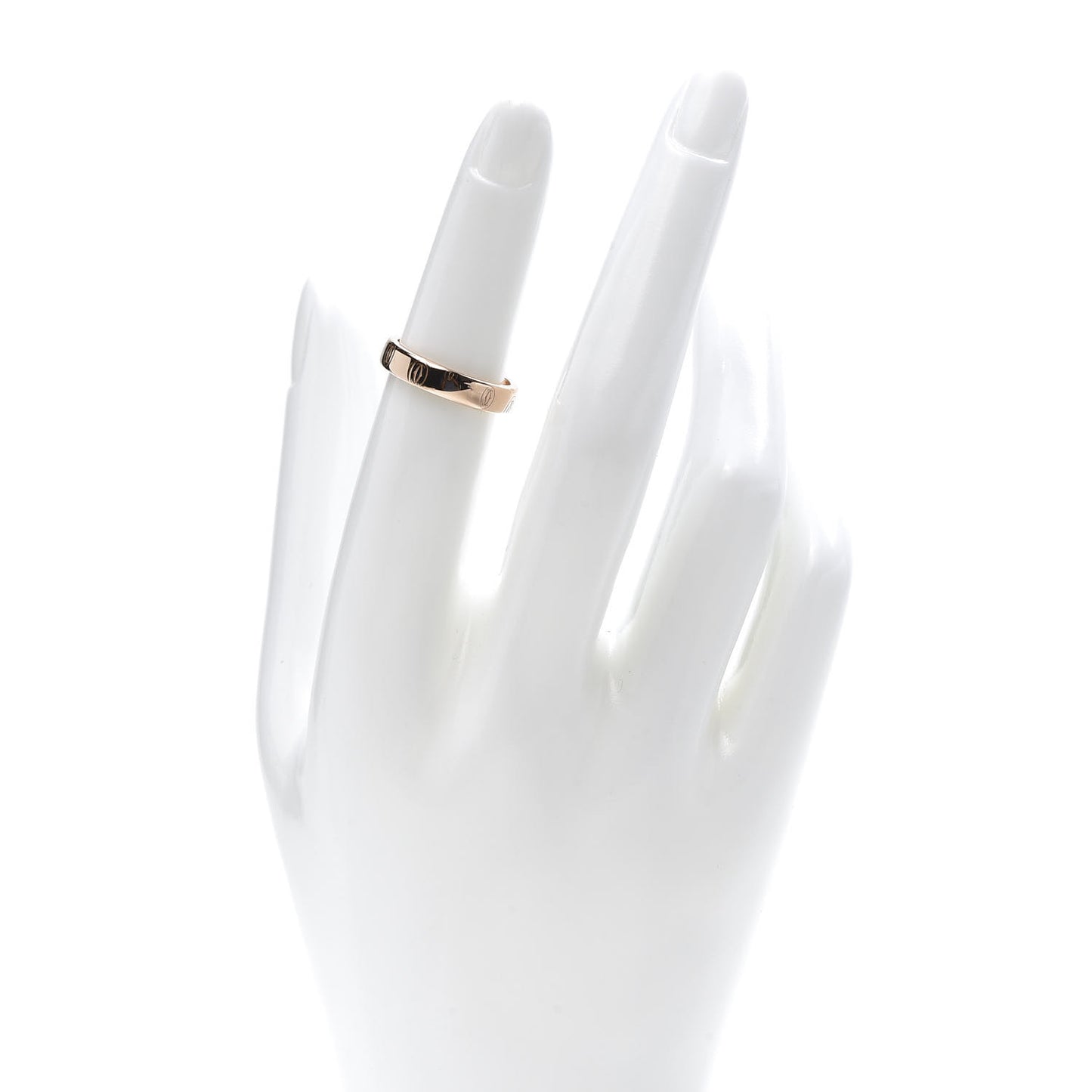 18K Pink Gold 4mm Happy Birthday Band Ring 50 5.25