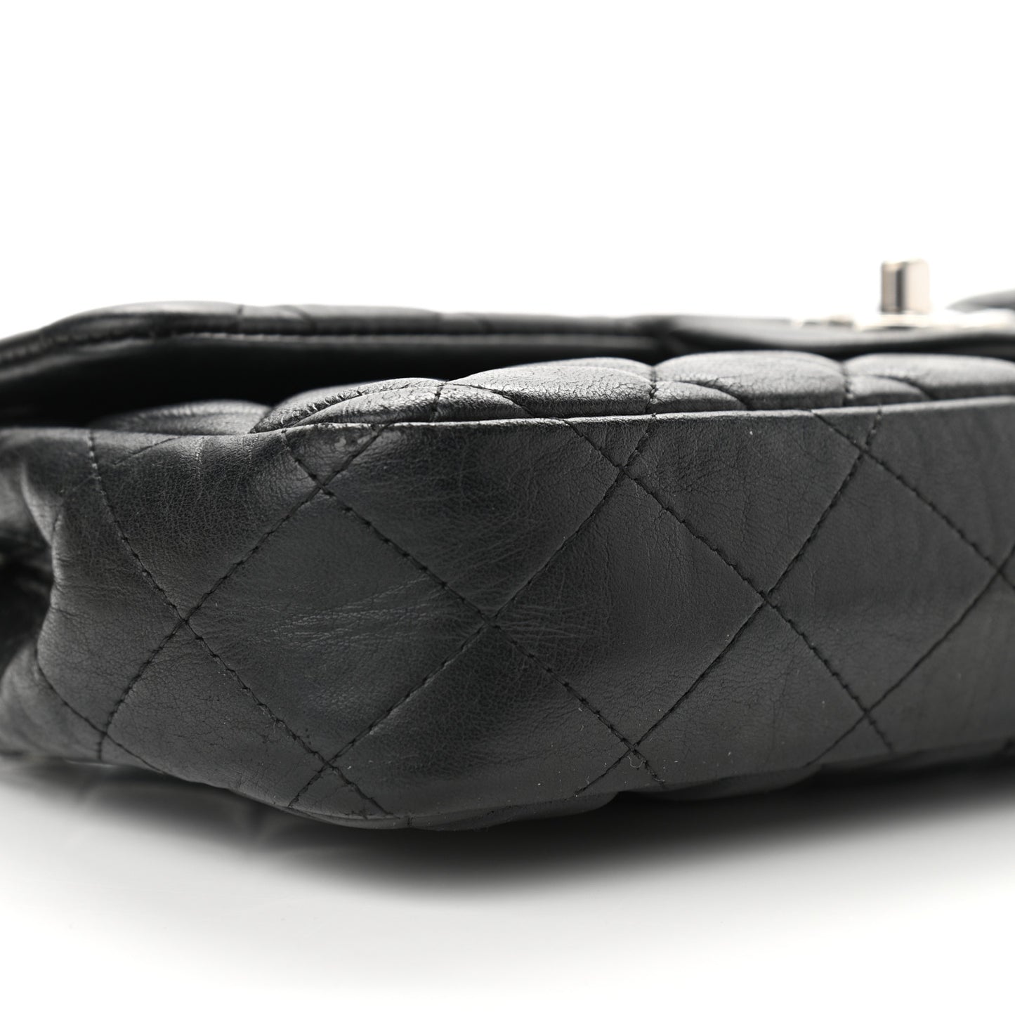 Lambskin Quilted East West Flap Black
