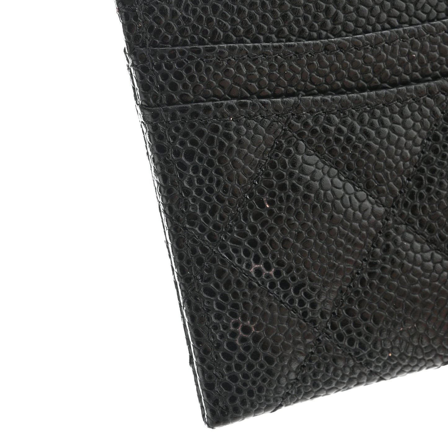 Caviar Quilted Card Holder Black