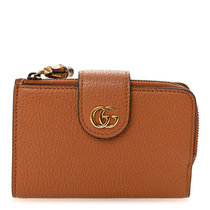 Gucci Piuma Calfskin Medium Bamboo Double G Wallet Cuir 1 of 7