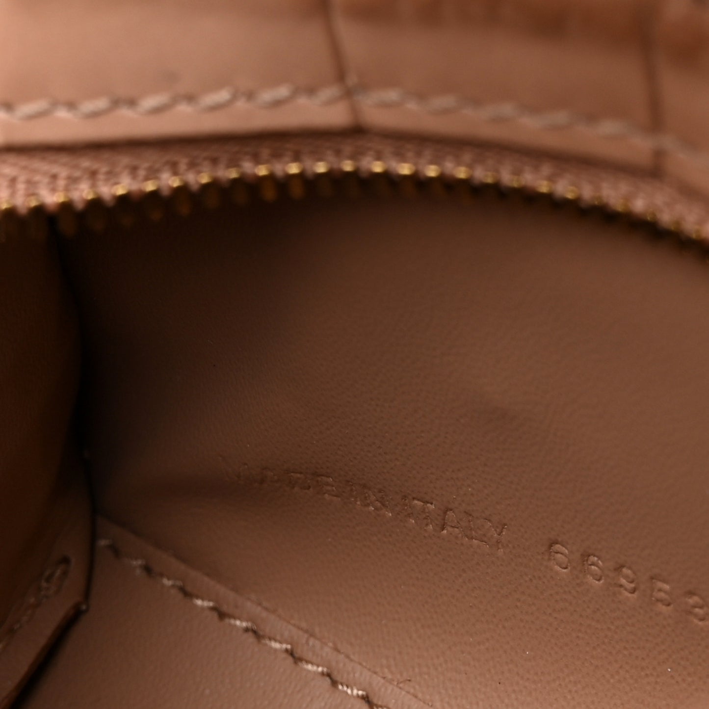 Shiny Supple Calfskin Crocodile Embossed Neo Classic Gold Hardware Super Nano City Crossbody Nude Beige