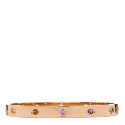 Cartier 18K Pink Gold Sapphire Garnet Amethyst LOVE Bracelet 17 2 of 8
