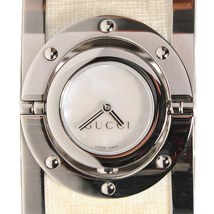 Gucci Stainless Steel Canvas Mother of Pearl 33mm Twirl Quartz Watch 1 of 8