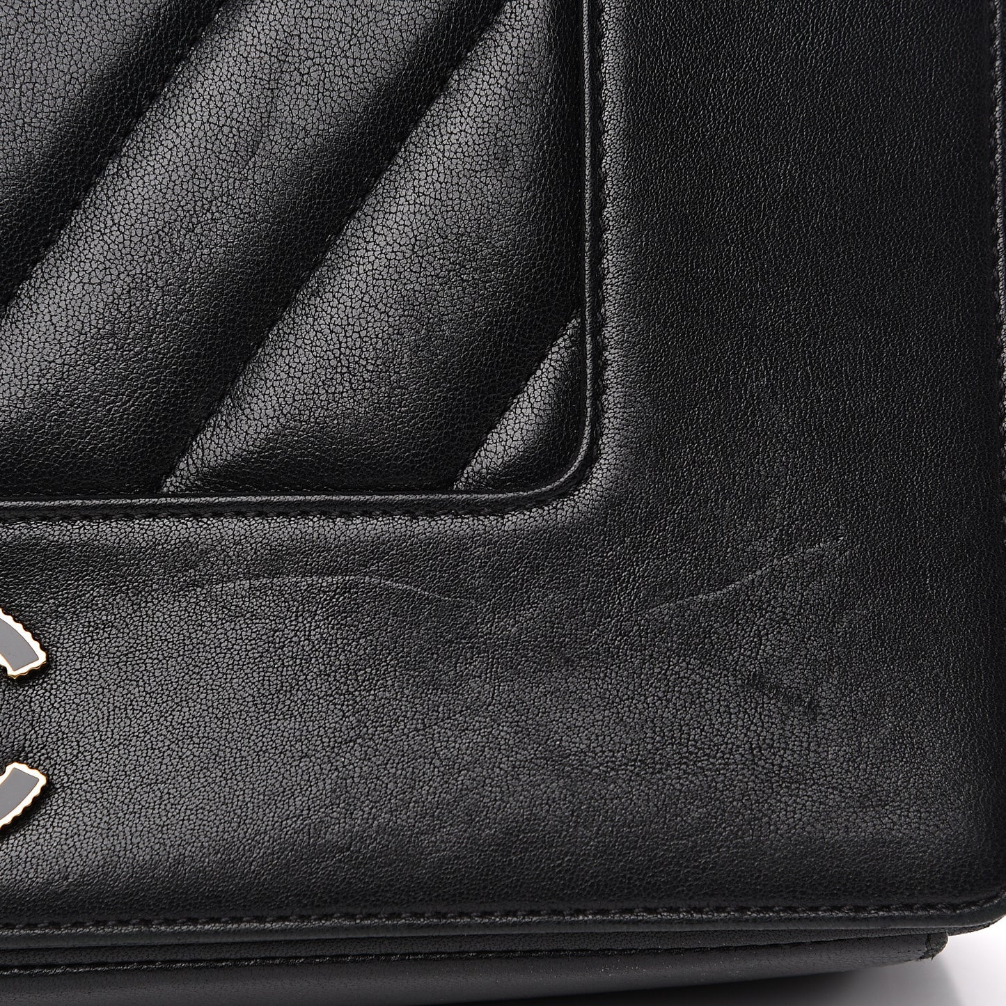 Sheepskin Chevron Quilted Vintage Mademoiselle Flap Black