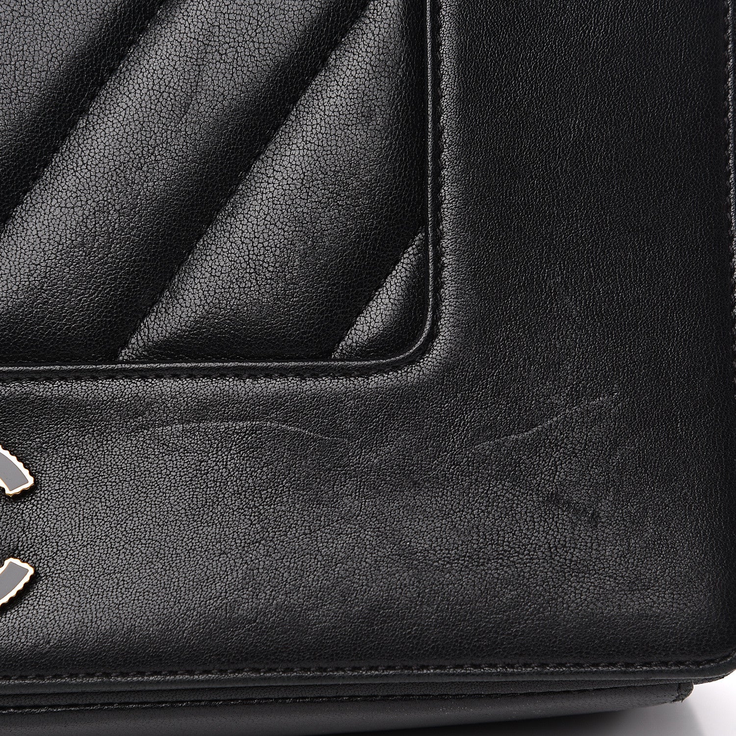 Chanel Sheepskin Chevron Quilted Vintage Mademoiselle Flap Black 10 of 15