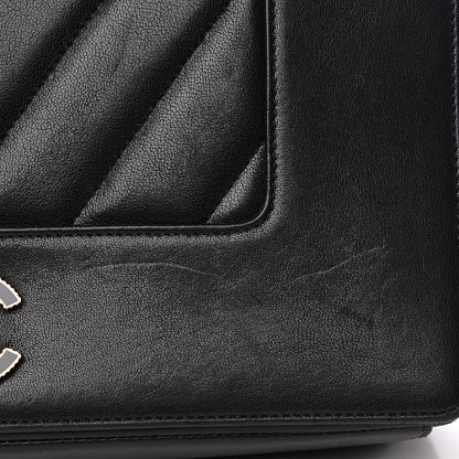 Chanel Sheepskin Chevron Quilted Vintage Mademoiselle Flap Black 10 of 15