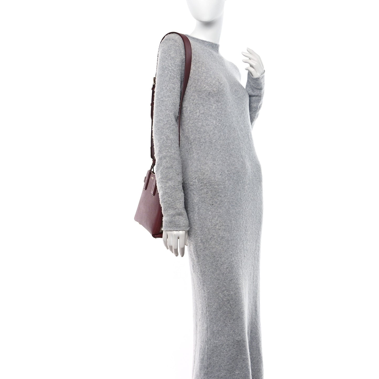 Grainy Calfskin House Check Small Banner Tote Crimson