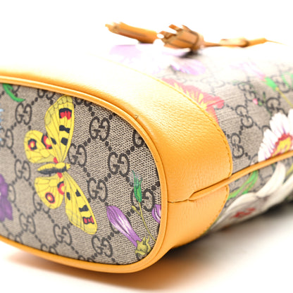 Gucci GG Supreme Monogram Flora Small Ophidia Bucket Bag Beige Multicolor Crop 10 of 10