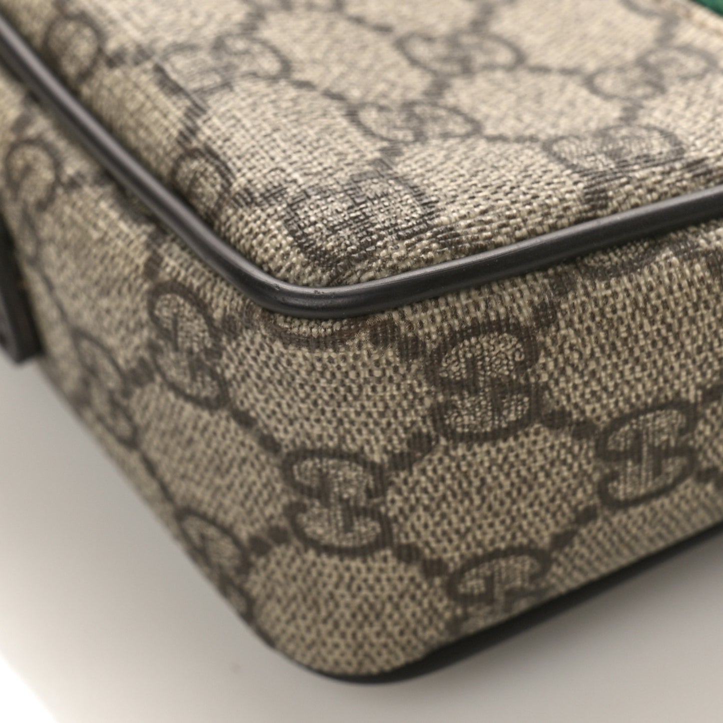 GG Supreme Monogram Canvas Web Shoulder Bag Brown