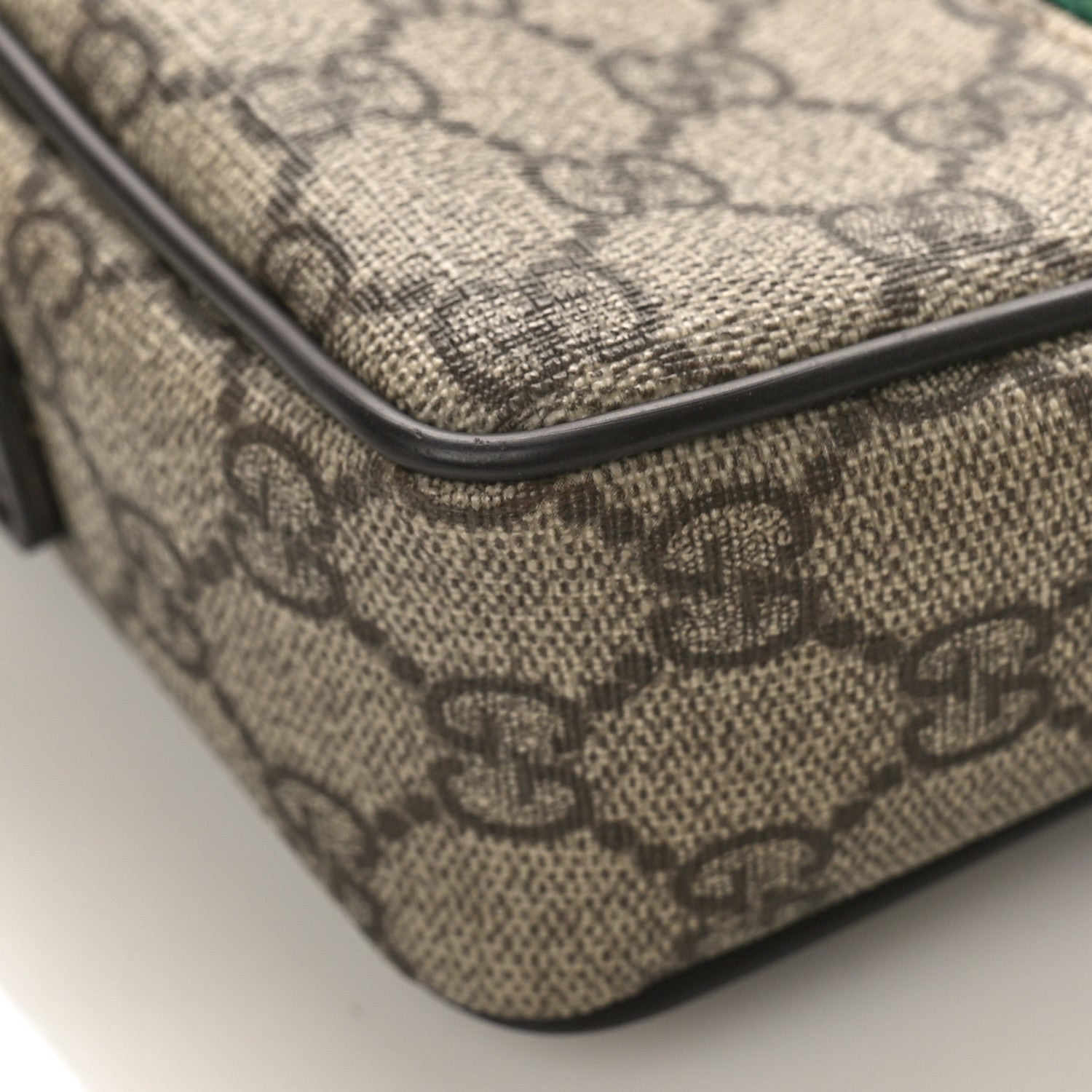 Gucci GG Supreme Monogram Canvas Web Shoulder Bag Brown 8 of 10